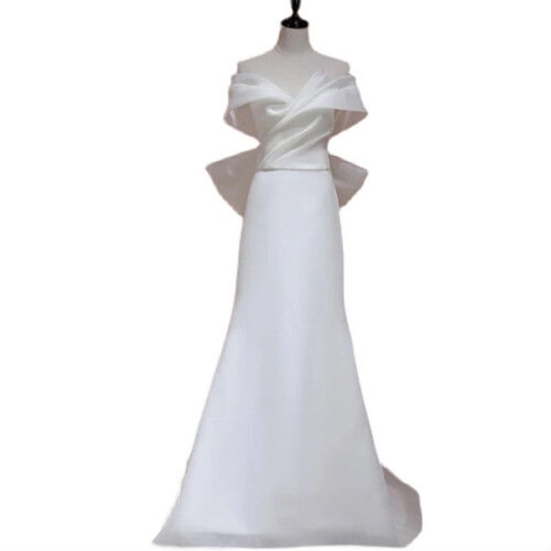 高品質！ ウエディングドレス ホワイト オフショルダー ミニ