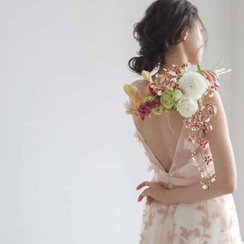 フランス風 Vネック キャミソール ウエディングドレス 前撮り 3D立体  