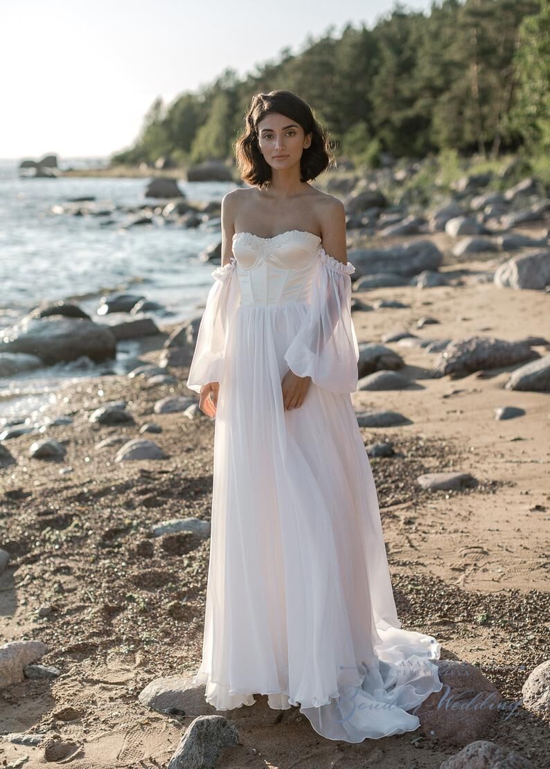 ウェディングドレス　マーメイド　confetti ホワイト　海外風　前撮り ウェディングドレスマーメイドconfetti ホワイト海外風前撮り