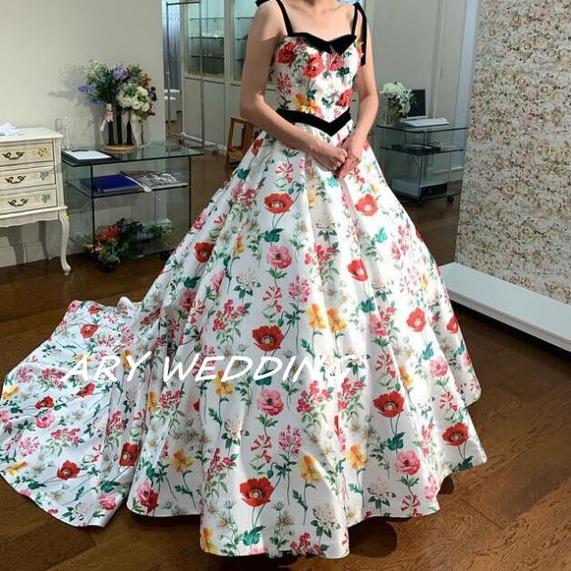 豪華！キャミソール パーティードレス 模様を刷り込む 2次会 謝恩会  