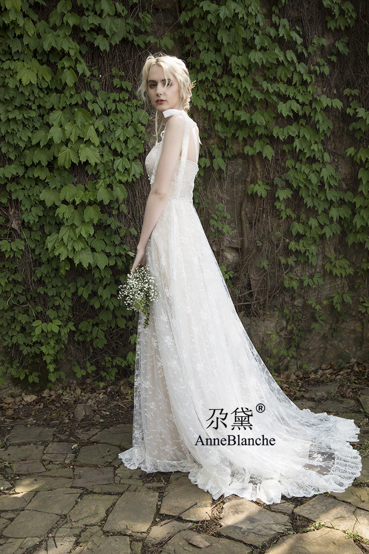 ウエディングドレス ホワイト 繊細レース キャミソール シアーな美しさ  