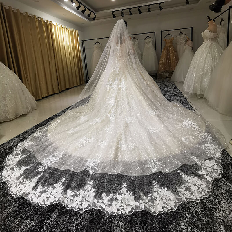 高品質!ウエディングドレロングベール ホワイト レース 花嫁 高品質!ウエディングドレロングベール ホワイト レース 花嫁