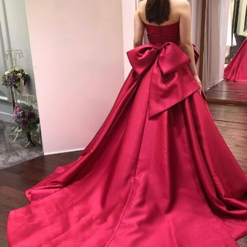 パーティードレス ローズピンク ふっくら柔らかなバックリボン ベア  