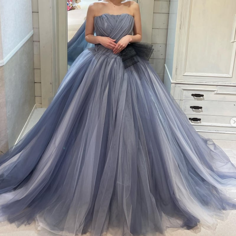 憧れのドレス カラードレス ライトブルー 結婚式/披露宴/ 花嫁 ベア  