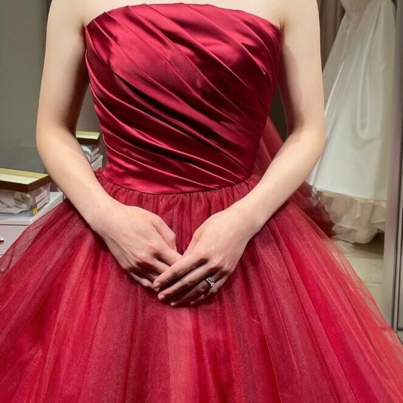 赤 レッド チュールドレス カラードレス ウエディング 前撮り WEDDING PHOTO♡ 【dress】B-02471 red KIYOKOHATA officialshop