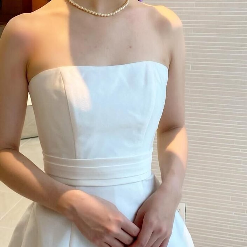 パーティードレス 取り外しオフショルダー 高級イタリアサテン  