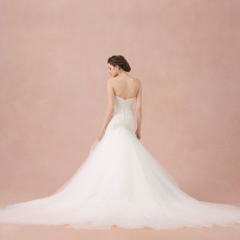 ウエディングドレスマーメイドドレス取り外しチュールオフショル5way