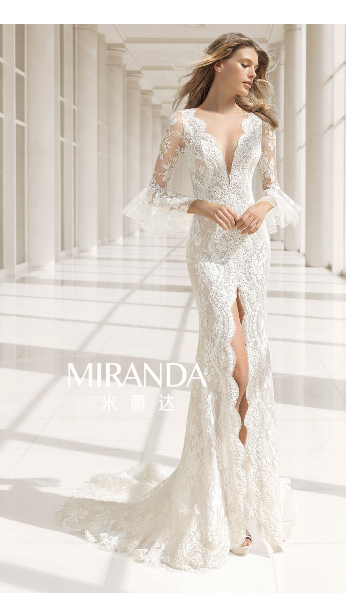 Vネック ウェディングドレス　マーメイドドレス 楽天市場】ウェディングドレス マーメイド☆A205☆ハイネック