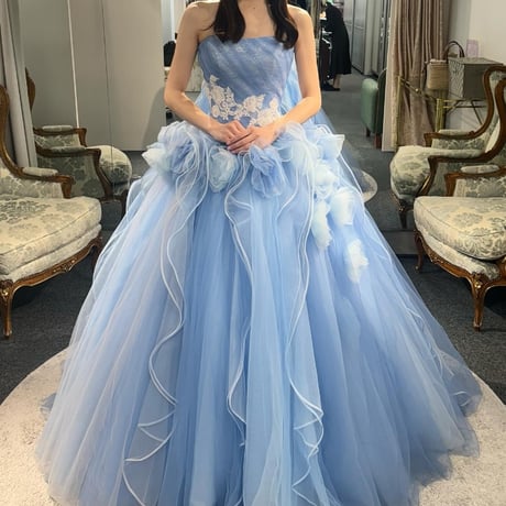 憧れのドレスカラードレス 爽やかで優しいブルー 謳う 取り外し袖 贅沢  