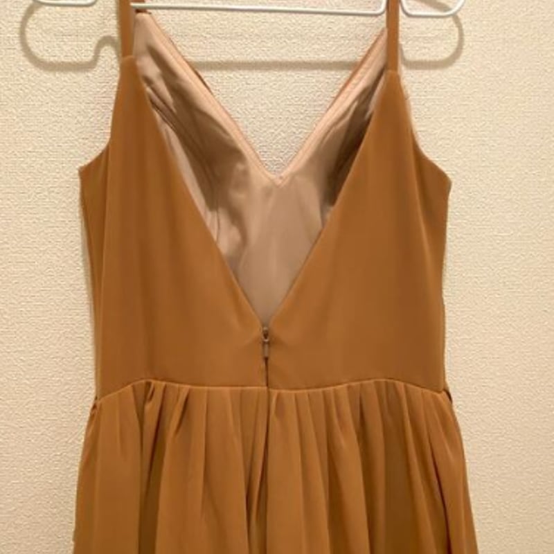 カラードレス オレンジ ・テラコッタ Vネック キャミソール 2次会  