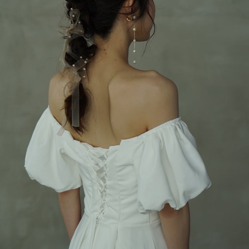 パーティードレス パーティードレス 編み上げ ロング マット生地  