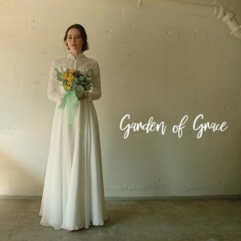 ブライダル ウエディングボレロハイネック総レースの前ボタン