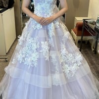 上品 超高級カラーウェディングドレス 薔薇花 トレーン長い ドレスワン