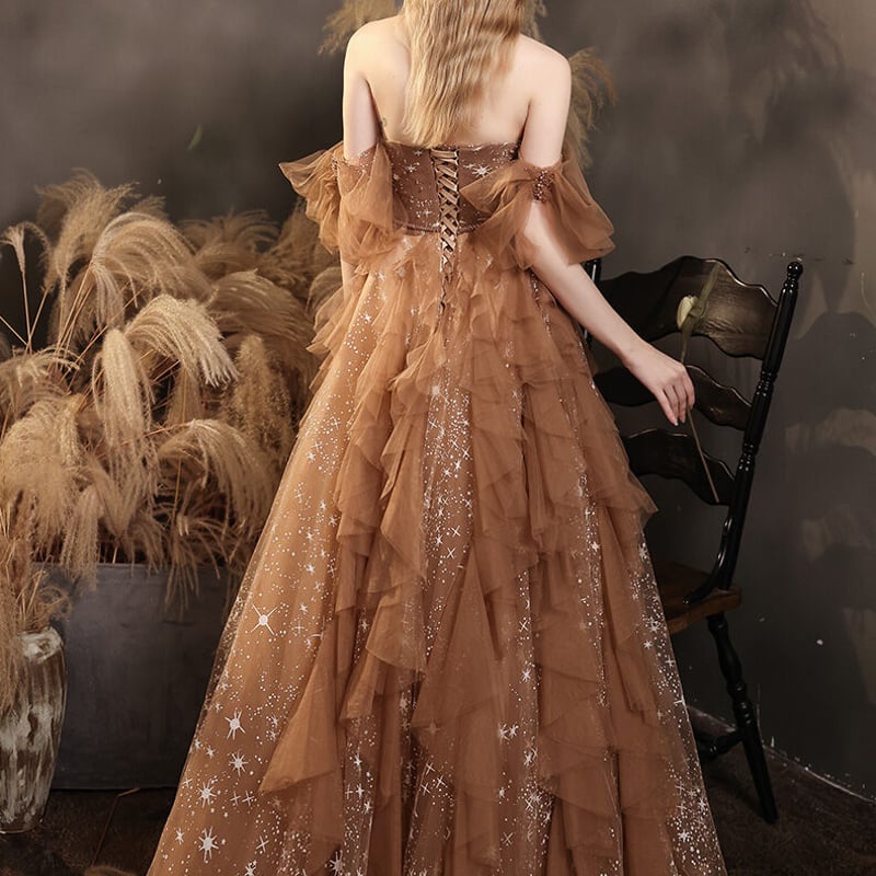 高品質！可愛い パーティードレス ソフトチュール プリンセスライン  