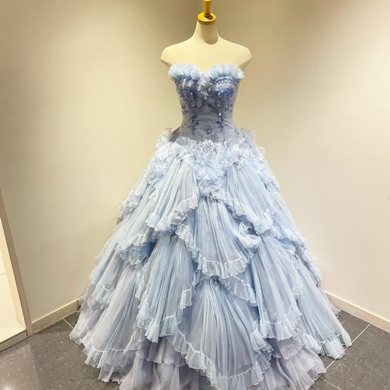 カラードレス／フリル／ティーアードドレス NOA0062_terracottaフリル【カラードレス オーダーメイド】 – 結婚式