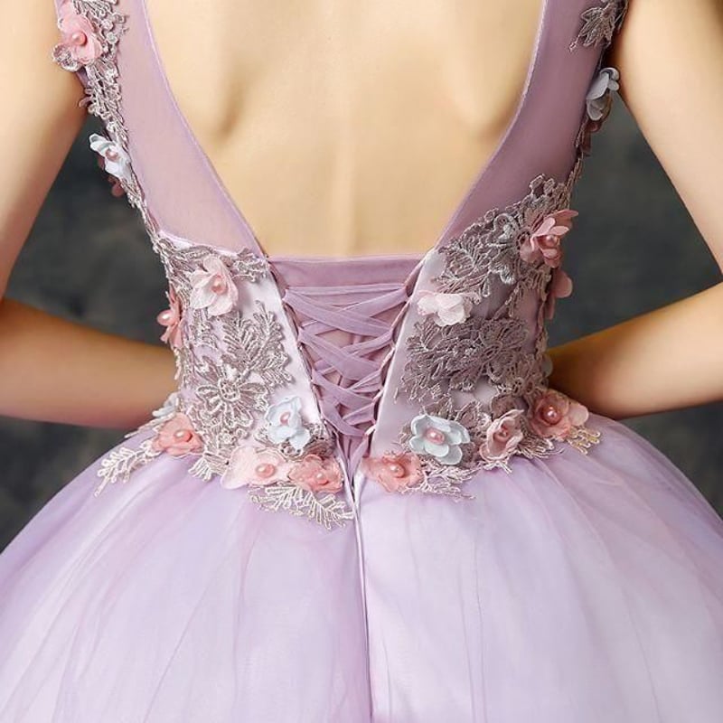 高貴パープル 紫カラードレスR49 ウェディングドレス 二次会ドレス ドレ