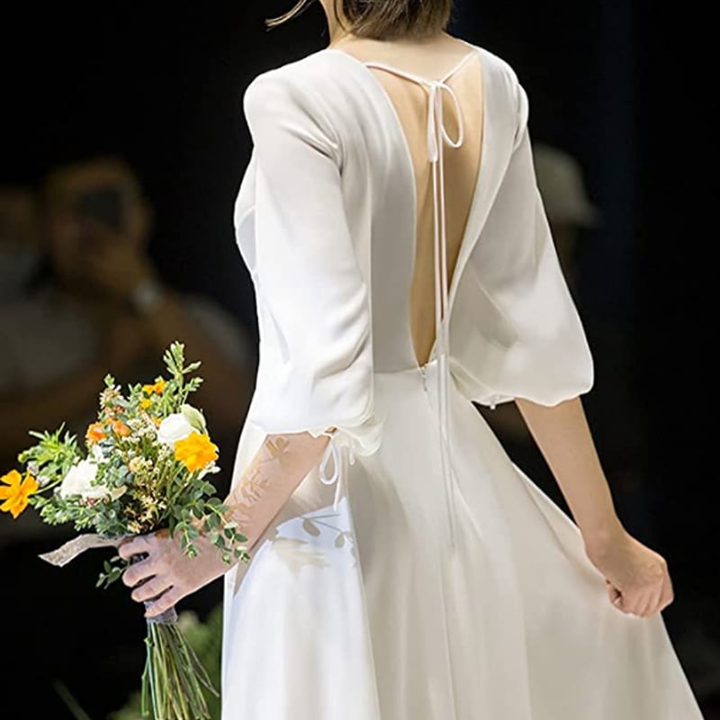ガーデンス ウエディングドレス シンプル 二次会ドレス 結婚式 前撮り
