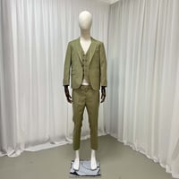高品質！  グリーン   結婚式  新郎衣装 タキシード  ジャケット、ベスト、パンツの3点セット