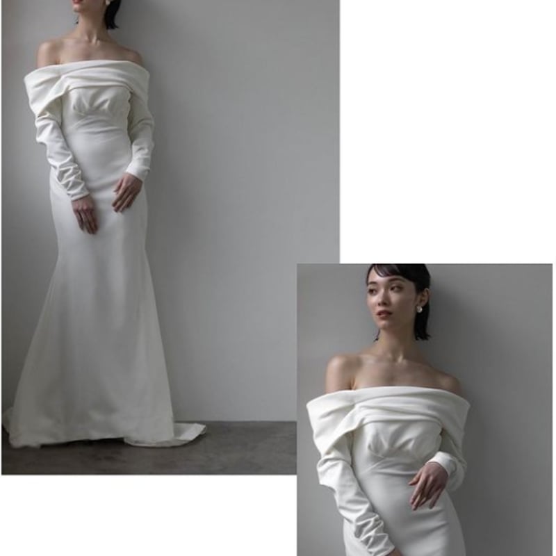 雅やか ウエディングドレス 高級イタリアサテン ソフトマーメイド  