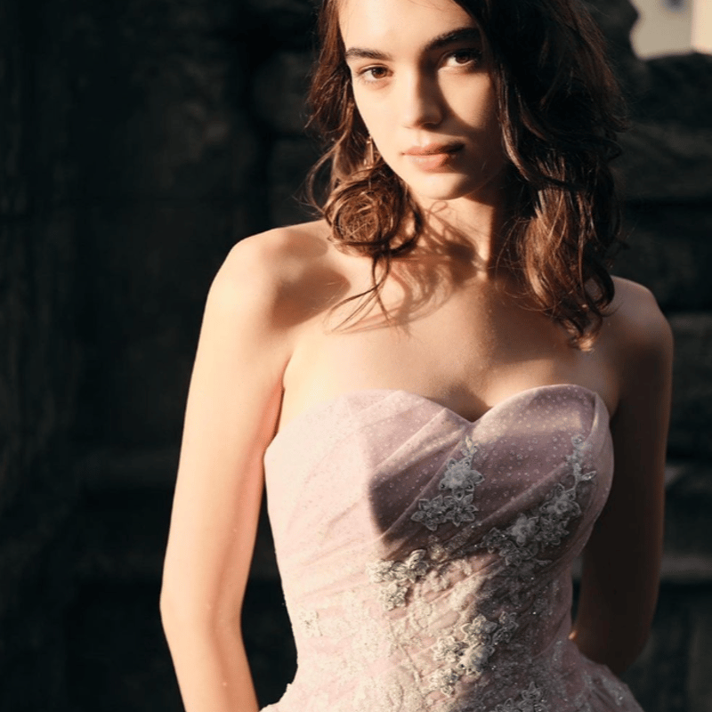 高品質！ カラードレス ピンク キラキラグリッターチュール ベア