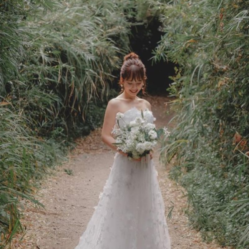 素敌な 可愛い ドレス 3D立体レース刺繍 Aライン 短トレーン チューブ  