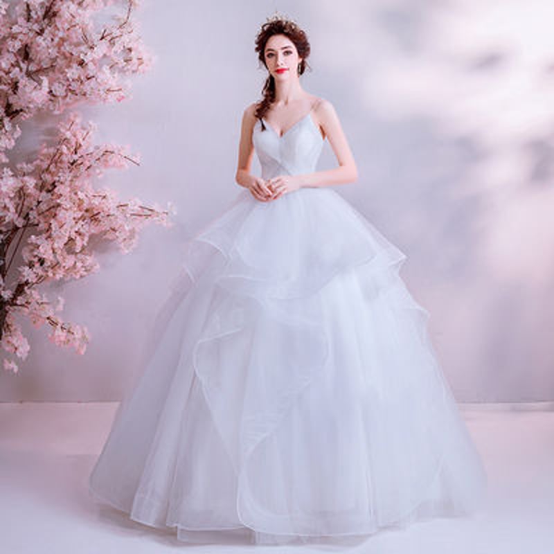 ウエディングドレス ホワイト 上質オーガンジー キャミソール