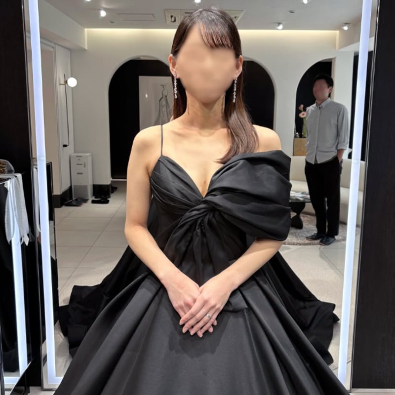 カラードレス ブラック 光沢サテン キャミソール ふっくら柔らかな
