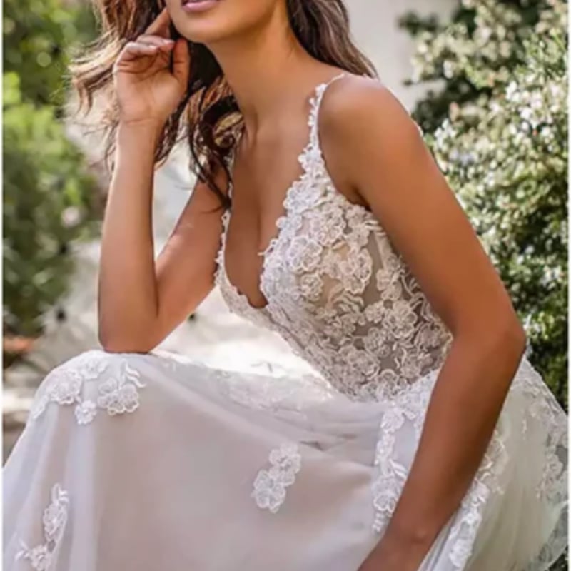 キャミソール ブルー カラードレス ソフトチュール Vネック 背中見せ  