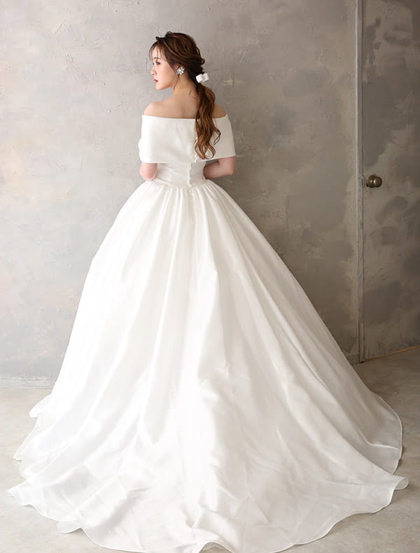 パーティードレス オフショルダー くるみボタン 披露宴/結婚式 パーティードレス オフショルダー くるみボタン 披露宴/結婚式