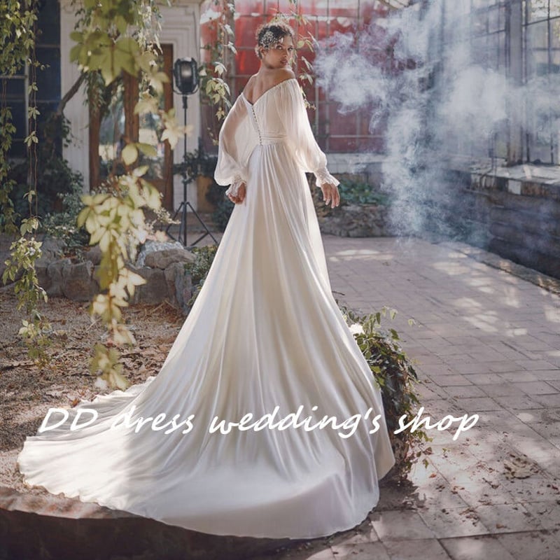 フランス風 ふんわりシフォン パーティードレス 披露宴/挙式 前撮り  