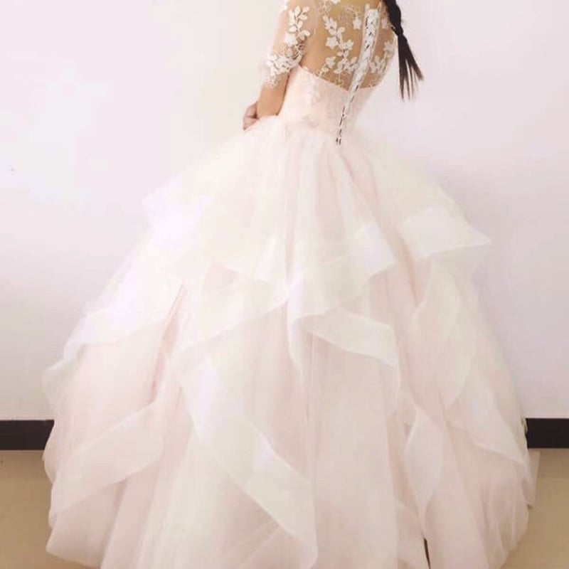 ふわふわプリンセス気分 高級ウェディングドレス ドレスワンピース結婚  