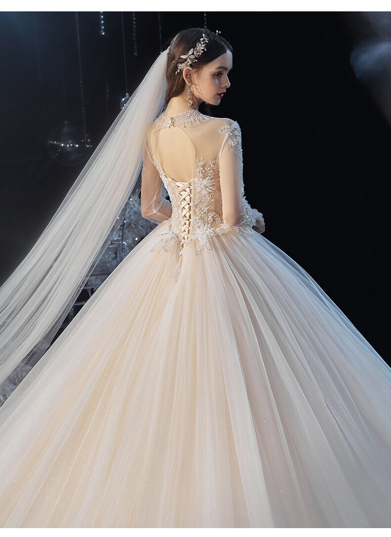 上品！ウエディングドレス ホワイト フィッシュテール ハンド