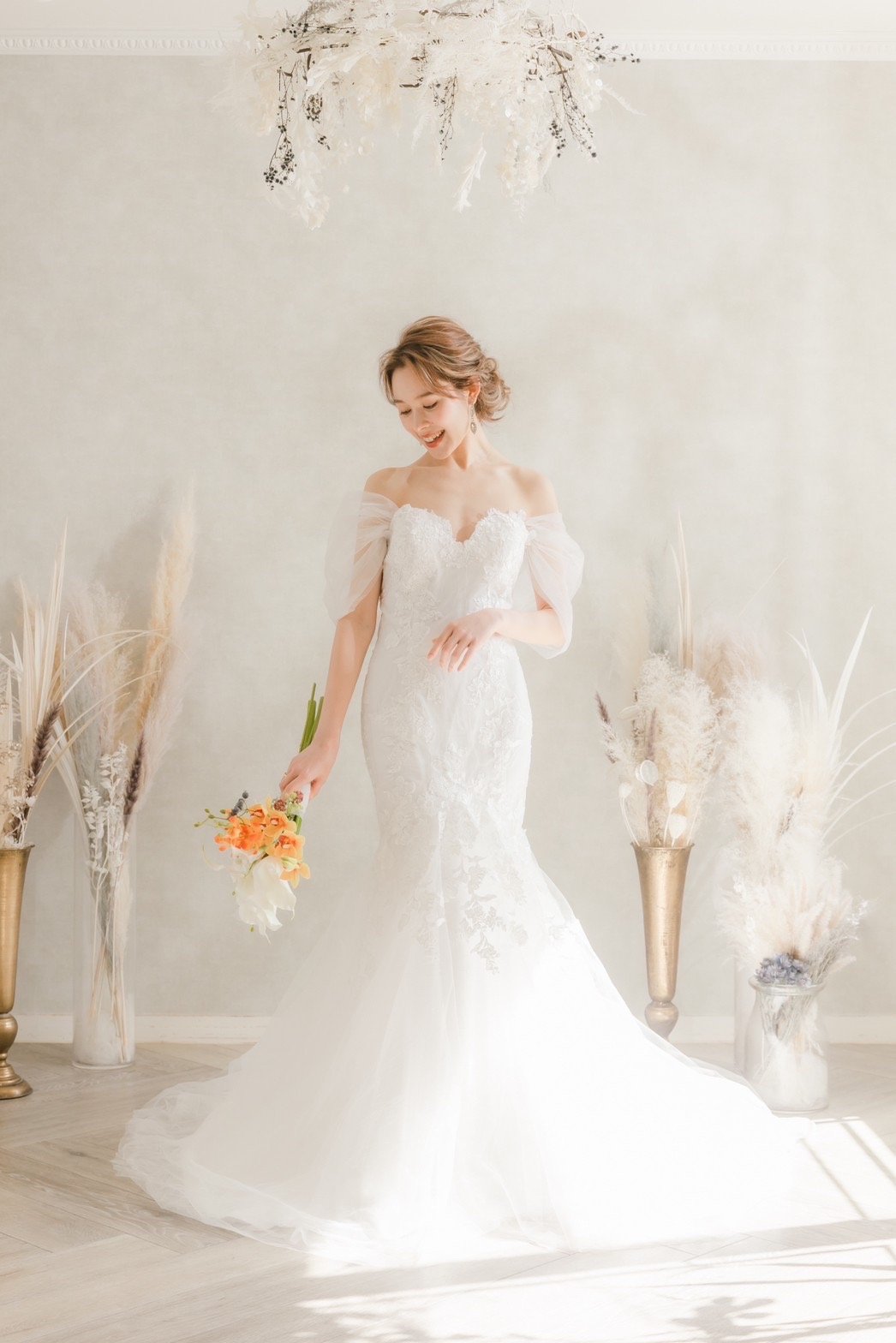 ウエディングドレス　オフショル　マーメイド 楽天市場】マーメード ウェディングドレス オフショル【着後