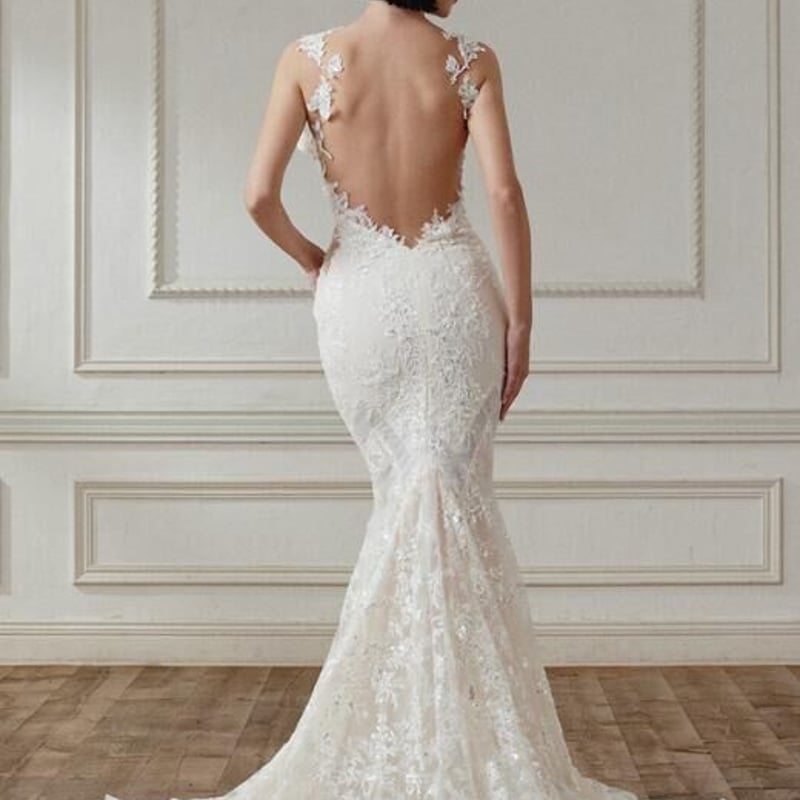 ウエディングドレス 贅沢な小花総レース キャミソール ブラトップ  