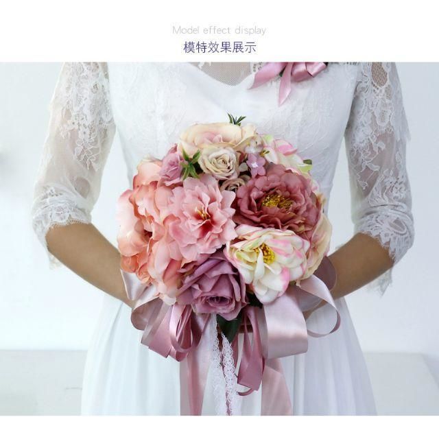 ブーケ ブートニア 前撮り 結婚式用 花束 ウエディング | David1021k