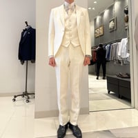 スーツ   ジャケット、ベスト、パンツの3点セット  ネックタイ   結婚式   前撮り  色直し