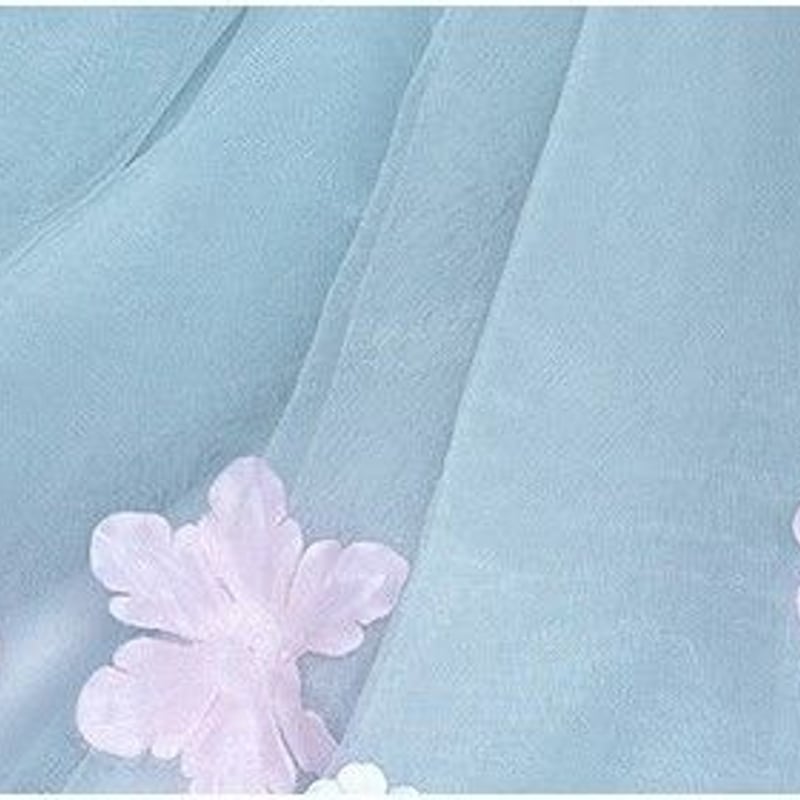 ライトブルー☆花模様☆コンサート衣装☆音楽発表会☆サイズオーダー可 