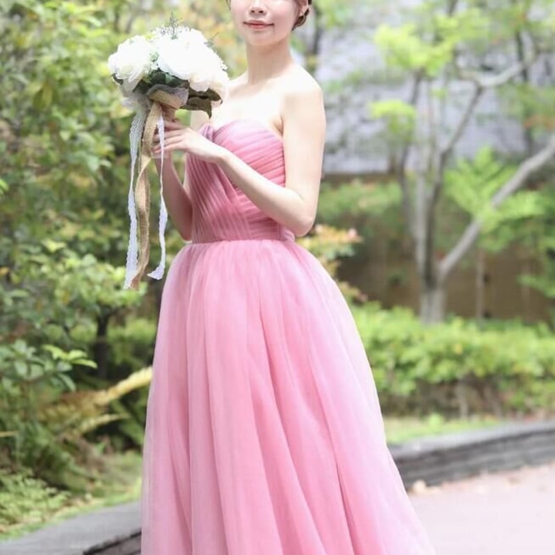 送料無料！豪華！カラードレス ピンク ソフトチュール 華やかな  