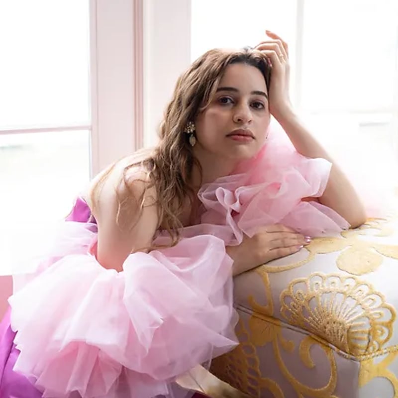 カラードレス ビビッドピンク サテン/チュール ファスナー チューブ  