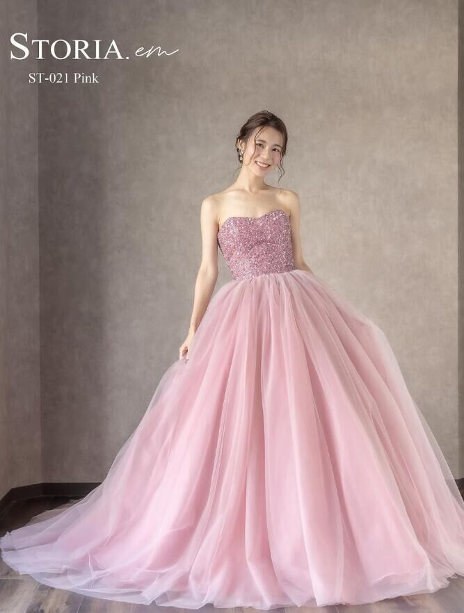 セール❗美品  カラードレス  ピンク  チュール 送料込み カラードレス ピンクパープル チュールスカート 編み上げ ふわふわ