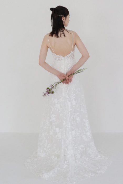 フランス風 Vネック キャミソール ウエディングドレス 前撮り 3D立体  