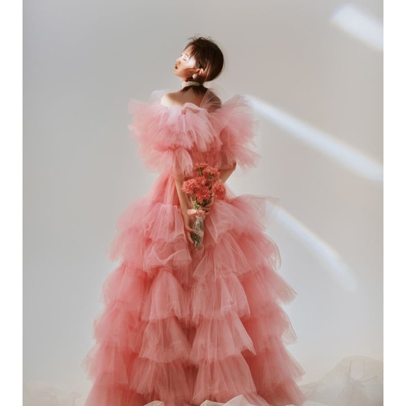 ピンク チュールドレス