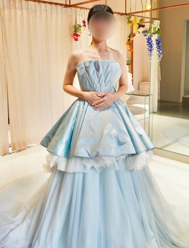 カラードレス ウエディングドレス 爽やかで優しいブルー