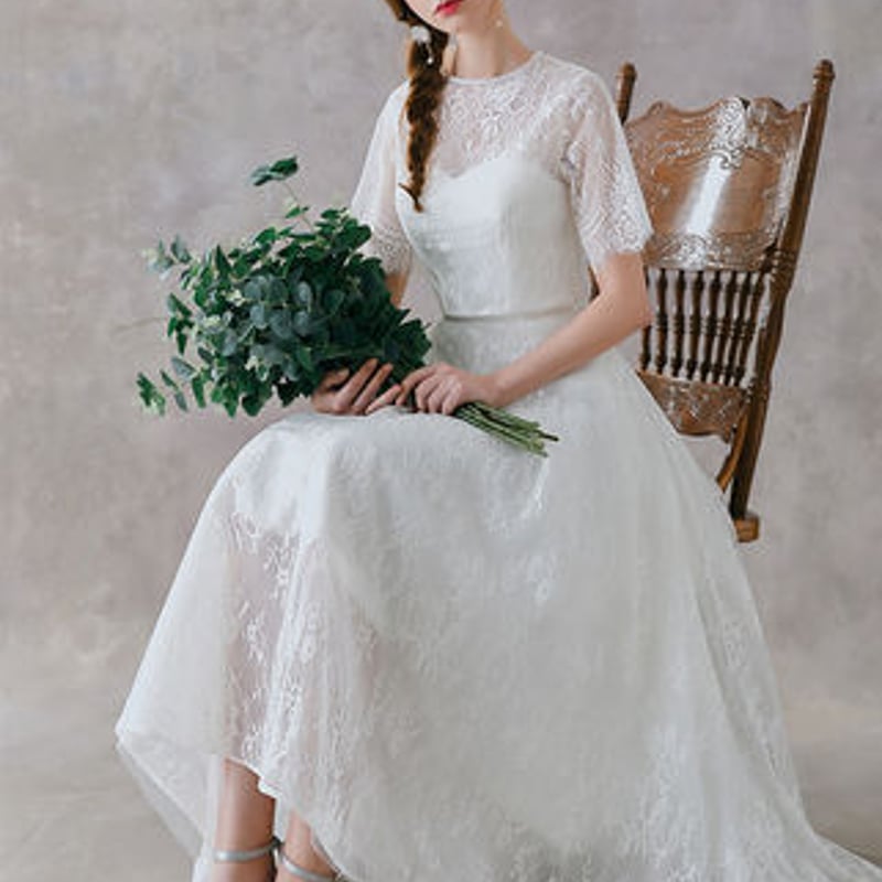 ボレロ＋ワンピース２点セット新婚旅行ドレス前撮りワンピースウェディングドレス