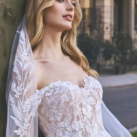 ウエディングドレス   ラッフルフリル   オフショルダー  ファスナー  魅惑の花レース  優しい  ロングワンピース  肩出し