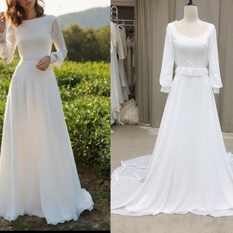 前撮り 拳式 リーフ刺繍 長袖 Vネック パーティードレス エレガント  