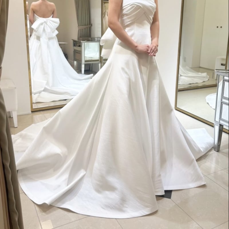 ホワイトオフショルダーサテンロングウエディングドレス missswteet1122_wd1051