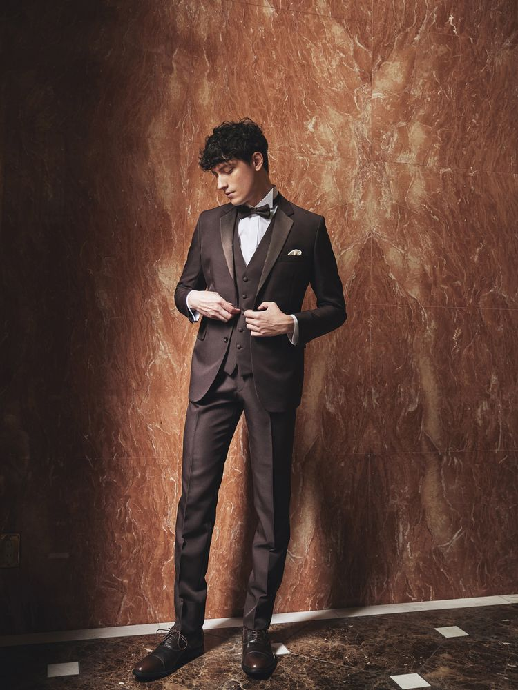 ELLE スーツ 「PHILIPPE」 タキシード セットアップ ブラウン