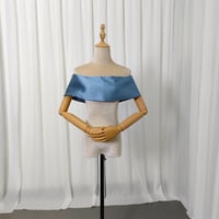 取り外し可能なオフショルダー ミカドサテン ブルー 色直し 花嫁