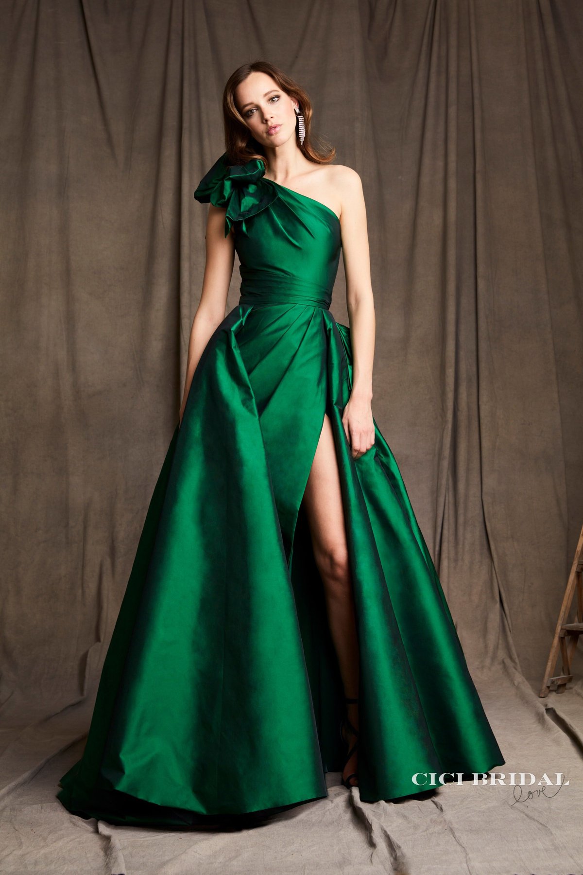 BCBGMAXAZRIA☆ワンショルダースリットロングドレスパーティーキャバ嬢  